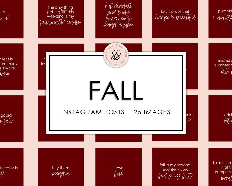 25 Fall Instagram Posts - Maroon - Sweet Summer Designs