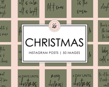 50 Christmas Instagram Posts - Fir Tree Green - Sweet Summer Designs