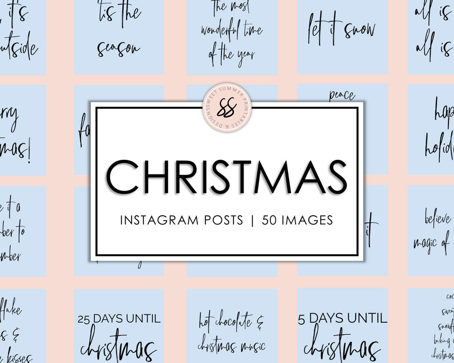 50 Christmas Instagram Posts - Ice Blue - Sweet Summer Designs
