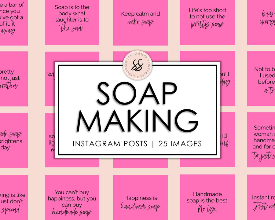 25 Soap Making Instagram Posts - Hot Pink - Sweet Summer Designs