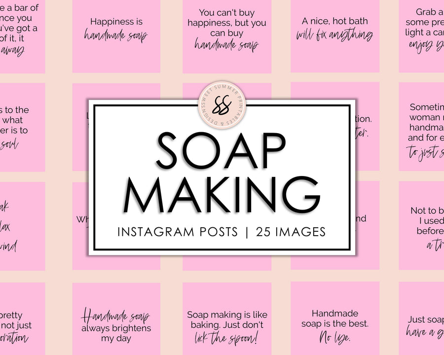 25 Soap Making Instagram Posts - Pink - Sweet Summer Designs