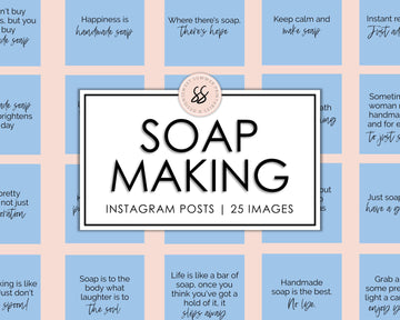 25 Soap Making Instagram Posts - Blue - Sweet Summer Designs