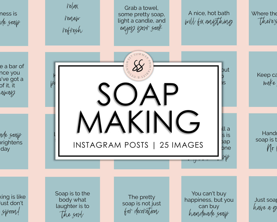 25 Soap Making Instagram Posts - Teal - Sweet Summer Designs