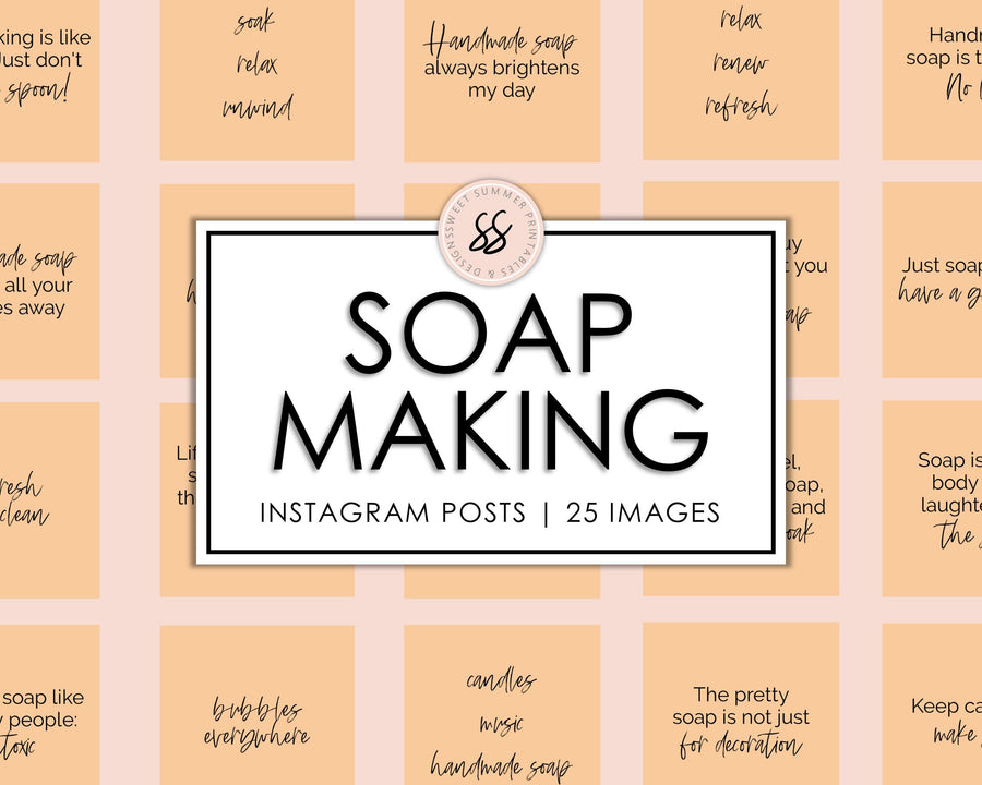 25 Soap Making Instagram Posts - Peach - Sweet Summer Designs