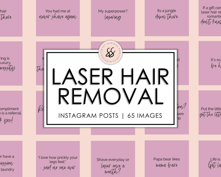 65 Laser Hair Removal Instagram Posts - Dusty Rose - Sweet Summer Designs