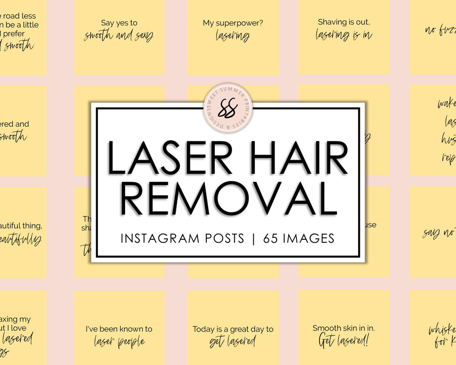 65 Laser Hair Removal Instagram Posts - Yellow - Sweet Summer Designs