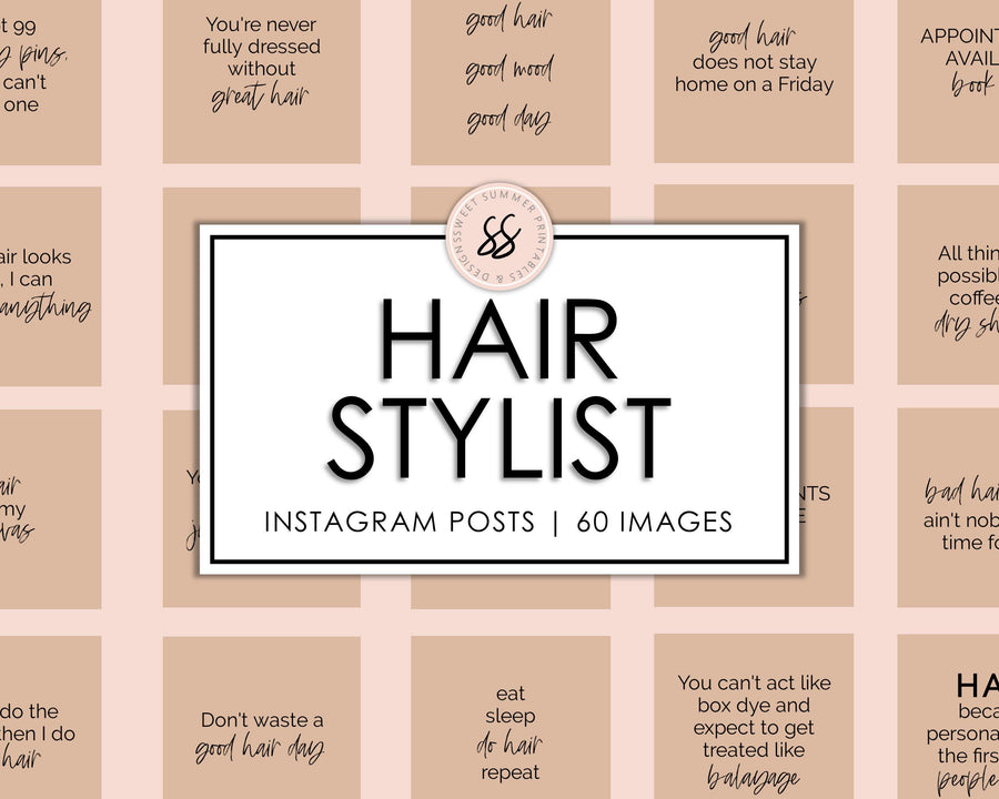 60 Hairstylist Instagram Posts - Tan - Sweet Summer Designs