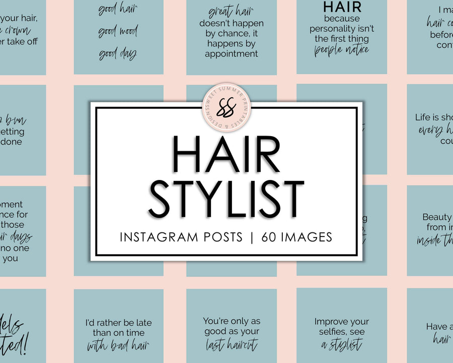 60 Hairstylist Instagram Posts - Teal - Sweet Summer Designs