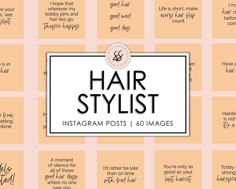 60 Hairstylist Instagram Posts - Peach - Sweet Summer Designs