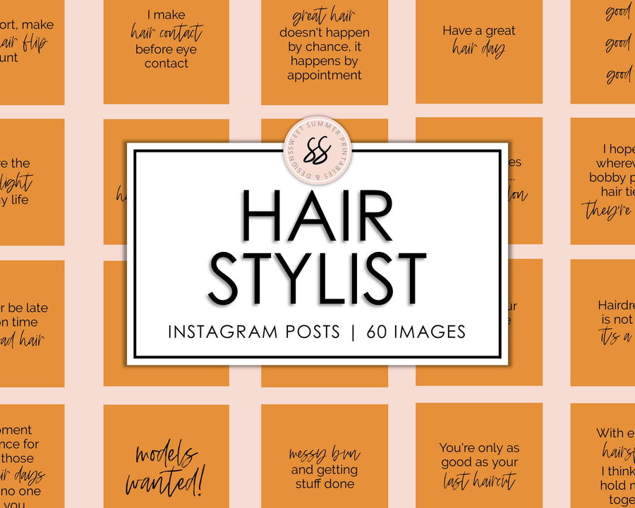 60 Hairstylist Instagram Posts - Orange - Sweet Summer Designs
