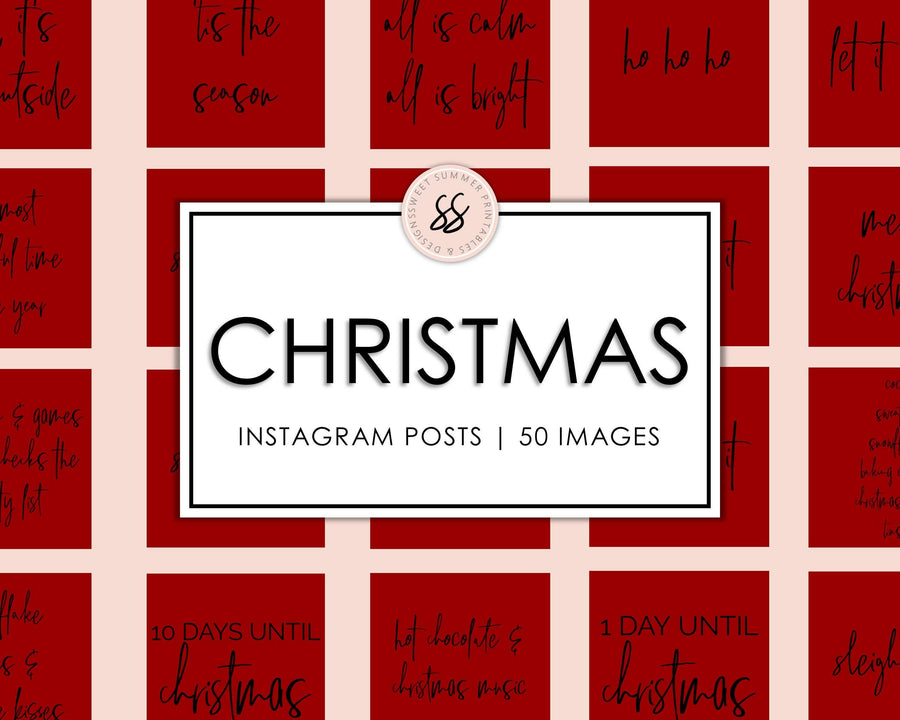 50 Christmas Instagram Posts - Red - Sweet Summer Designs