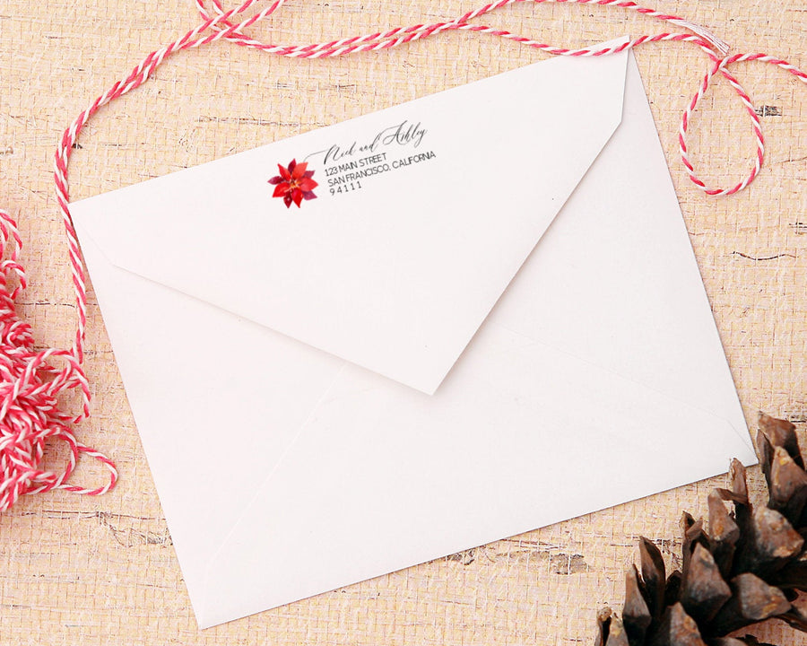 Editable Envelope Template - Christmas - Red Floral