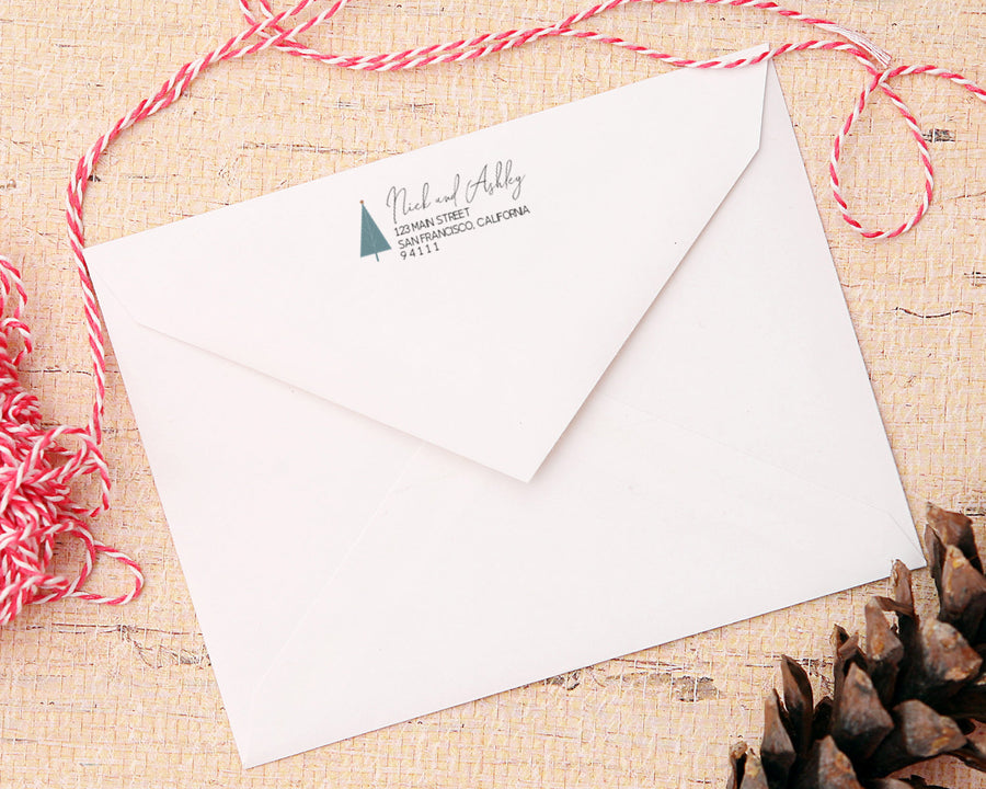 Editable Envelope Template - Christmas - Boho Trees