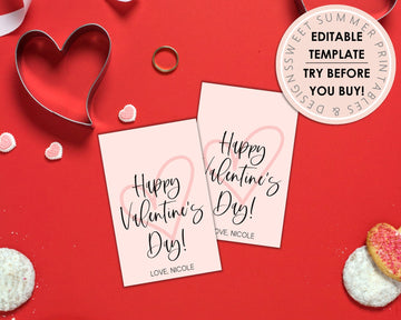 Editable Gift Tag - Valentine's Day - Faded Heart