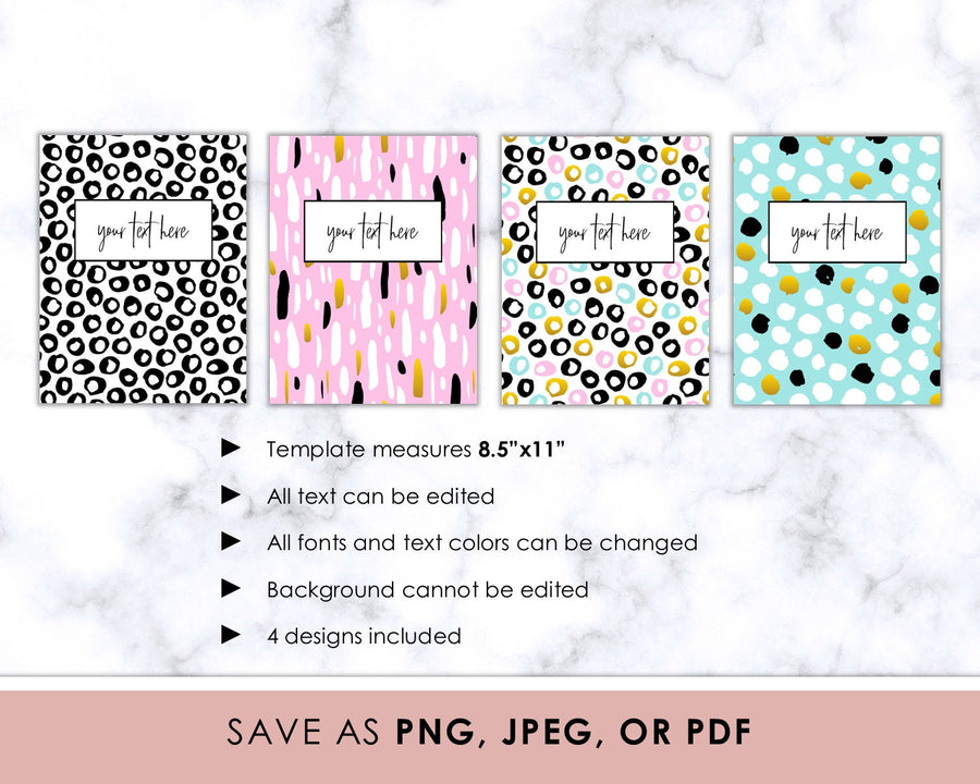Binder Covers - Editable - Modern Pink and Teal