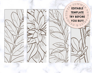 Bookmarks - Editable - Classic Floral