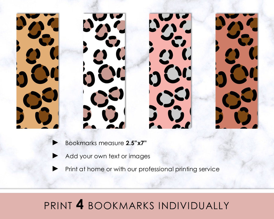 Bookmarks - Editable - Leopard Print