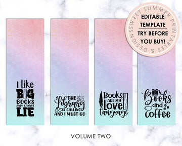 Bookmarks - Editable - Book Lover Quotes Vol 2