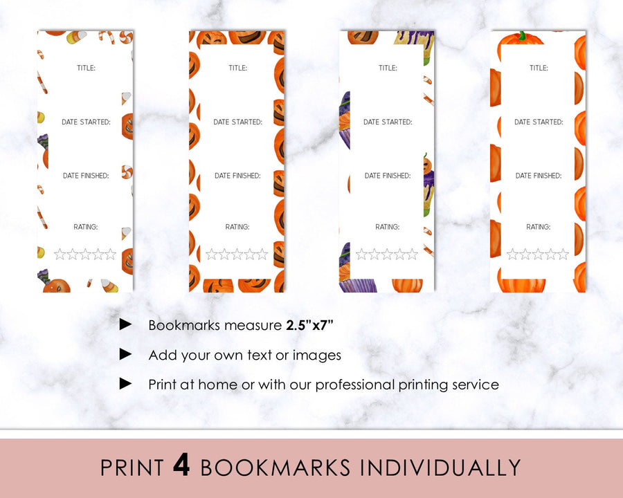 Bookmarks - Editable - Halloween Book Review