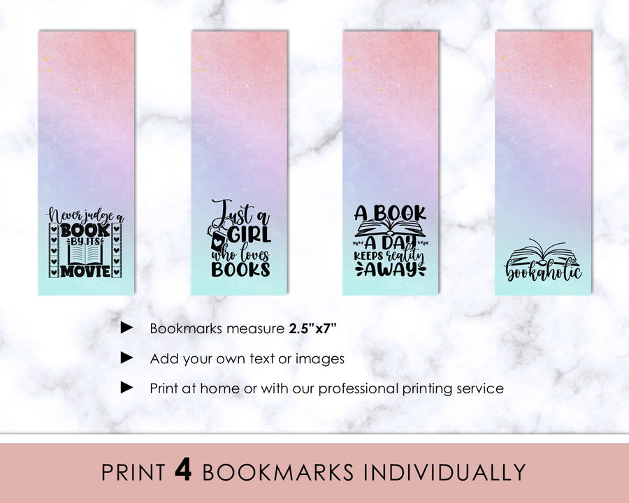 Bookmarks - Editable - Book Lover Quotes Vol 1