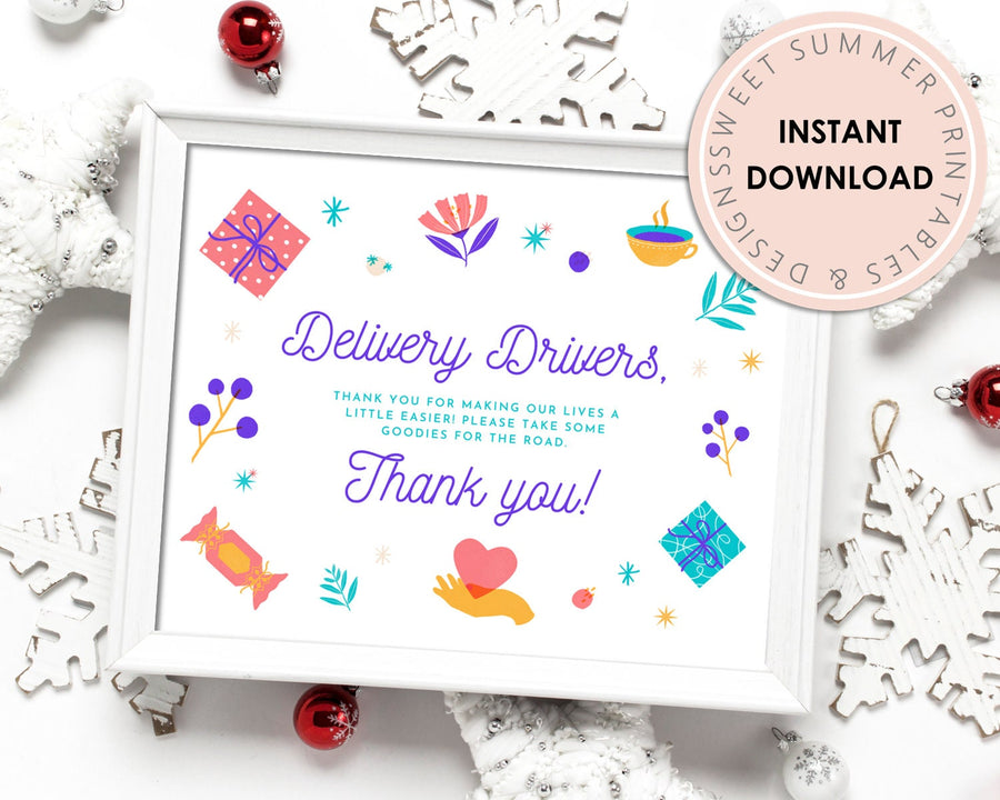 Delivery Drivers Sign Printable - Goodies