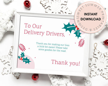 Delivery Drivers Sign Printable - Holly
