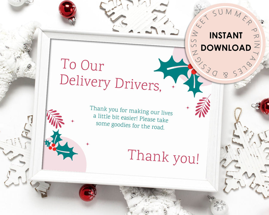 Delivery Drivers Sign Printable - Holly