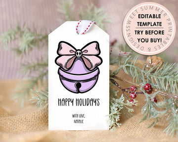 Editable Christmas Gift Tag - Goth Jingle Bells