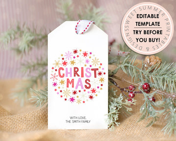 Editable Christmas Gift Tag - Festive Fun