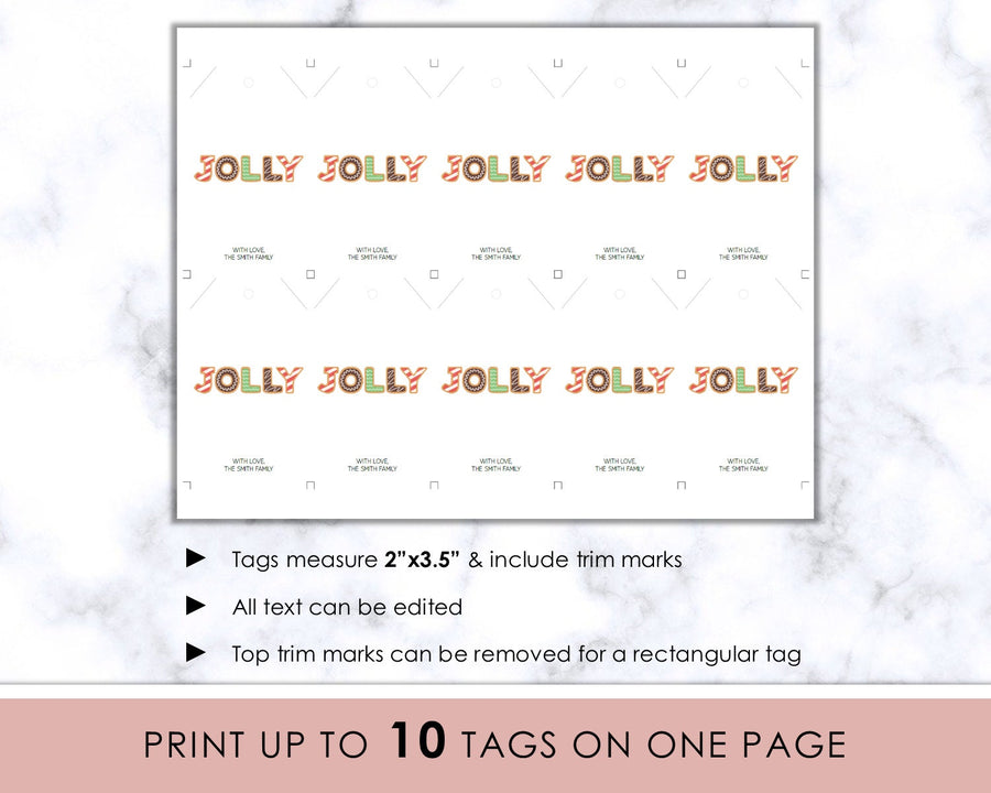Editable Christmas Gift Tag - Jolly Cookies