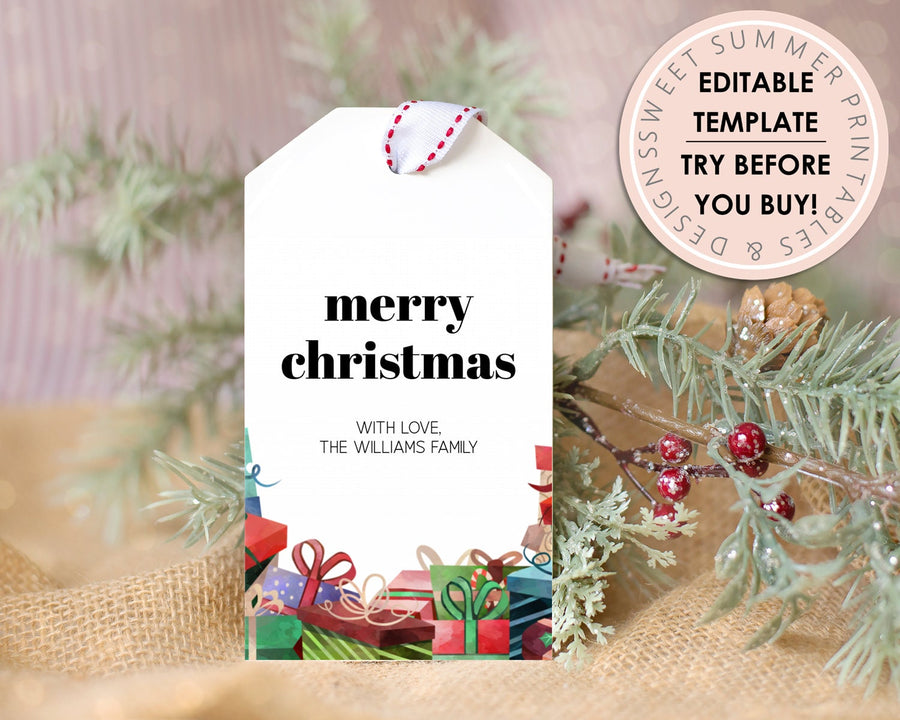 Editable Christmas Gift Tag - Fun Presents