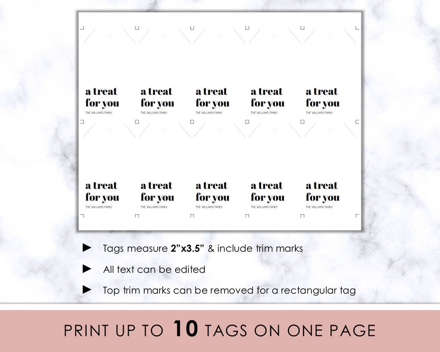 Editable Christmas Gift Tag - Minimalist Treat For You