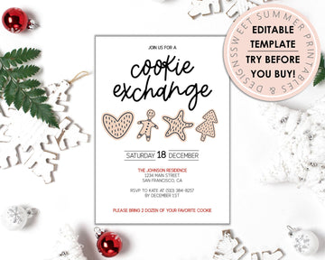 Editable Christmas Invitation - Cookie Exchange