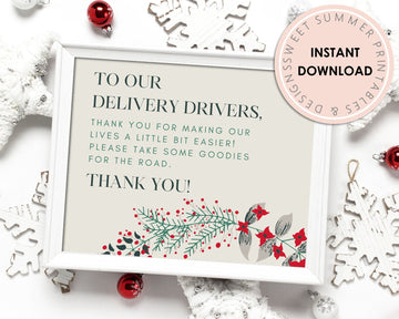 Delivery Drivers Sign Printable - Holiday Foliage
