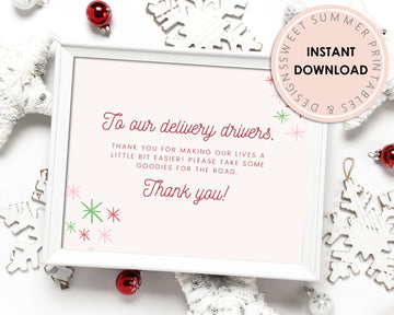 Delivery Drivers Sign Printable - Christmas Sparkle