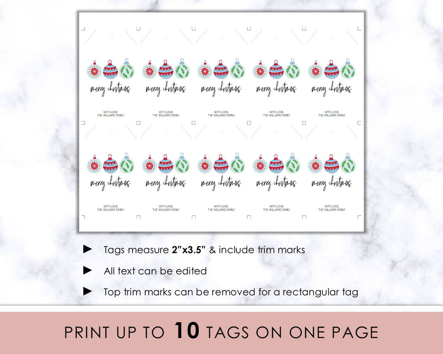 Editable Christmas Gift Tag - Decor