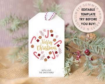 Editable Christmas Gift Tag - Treats