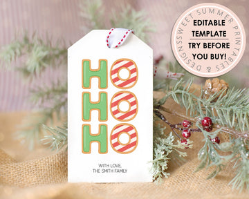 Editable Christmas Gift Tag - Ho Ho Ho