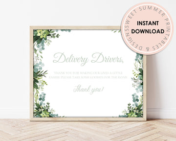 Delivery Drivers Sign Printable - Classic Green