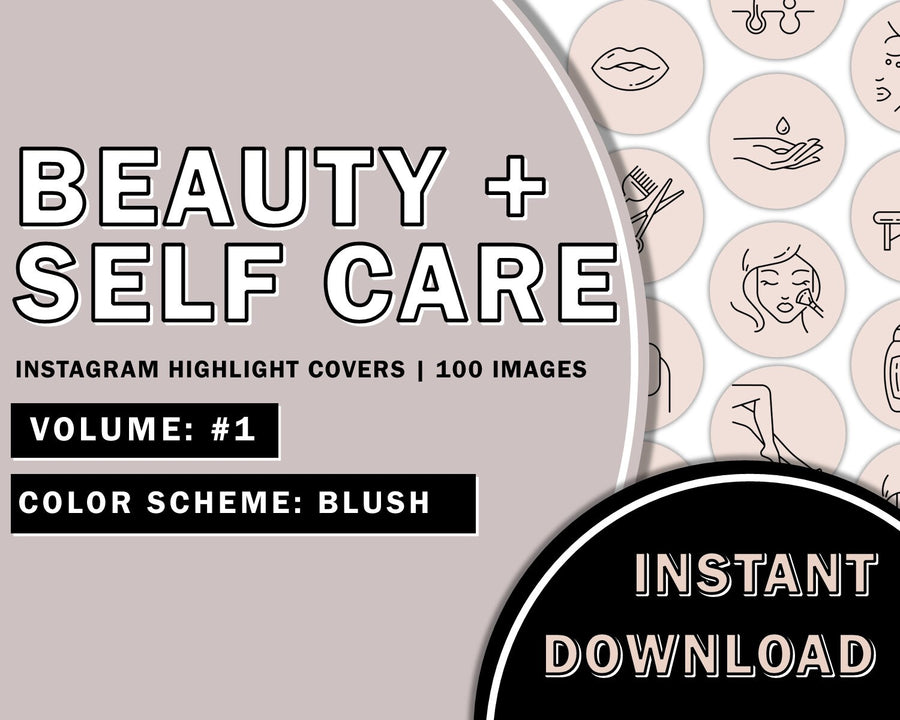 100 Hand Drawn Beauty Instagram Highlights - Blush