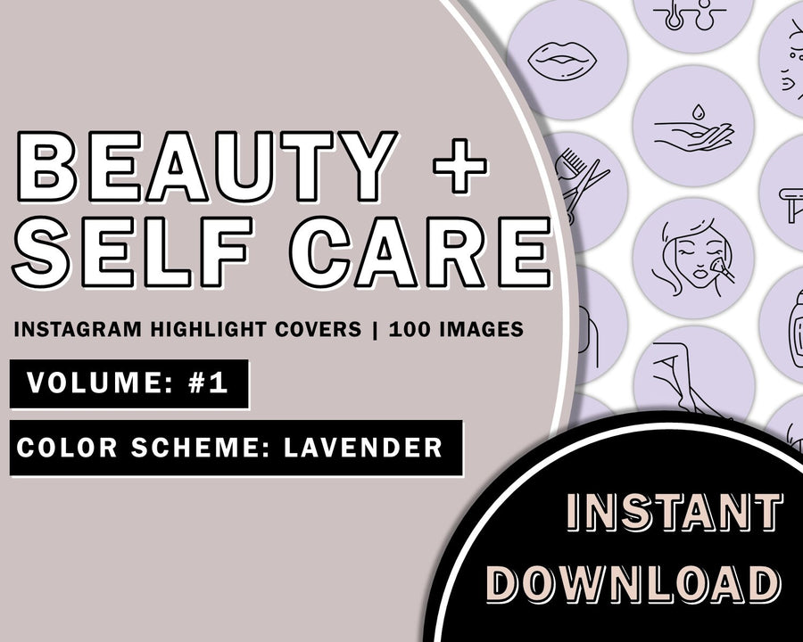 100 Hand Drawn Beauty Instagram Highlights - Lavender
