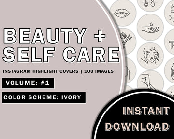 100 Hand Drawn Beauty Instagram Highlights - Ivory