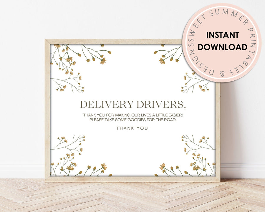 Delivery Drivers Sign Printable - Tiny Flowers