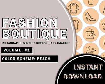 100 Fashion Boutique Hand Drawn Peach Instagram Highlight Cover Templates, Instagram Boutique Highlight Icons, Boutique Posts, Online Shop