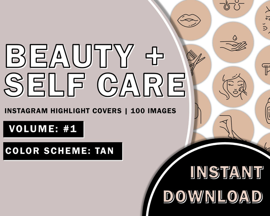 100 Hand Drawn Beauty Instagram Highlights - Tan