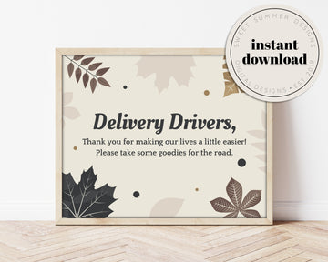 Dark Fall Delivery Drivers Sign Printable, Delivery Drivers Printable, Delivery Drivers Thank You, 8x10 Printable, Printable Thank You